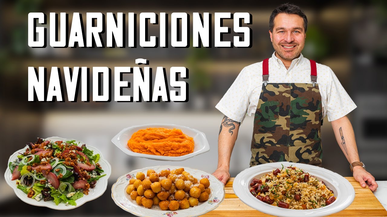 Christmas Side Dishes: Arroz Belén, Sweet Potato Purée, Papas Dauphine & Gorgonzola Pear Salad