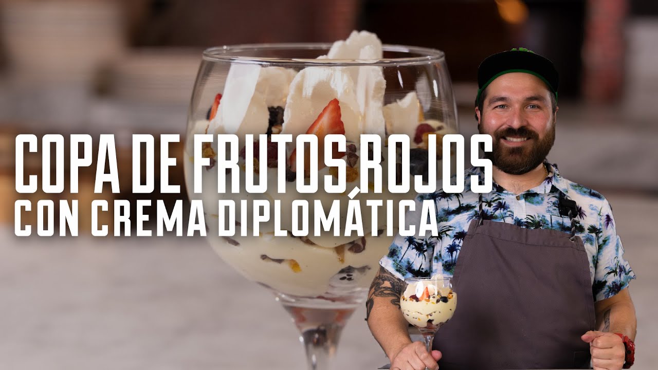 Diplomatic Cream with Red Fruits and Almond Praline