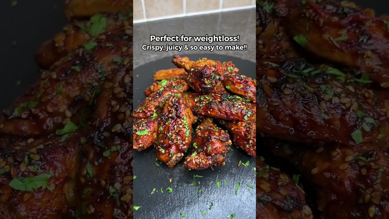 Healthy Low Calorie Sticky Sesame Chicken Wings