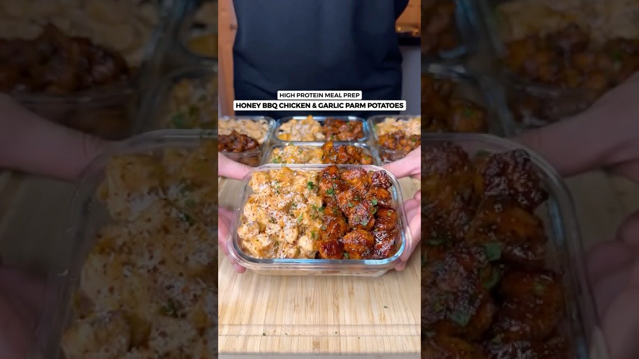 Honey BBQ Chicken and Garlic Parmesan Potatoes