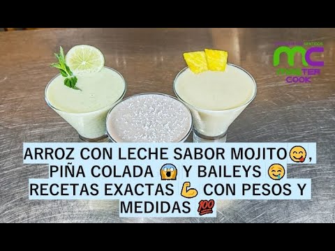 Cocktail Rice Pudding: Pina Colada, Mojito & Baileys