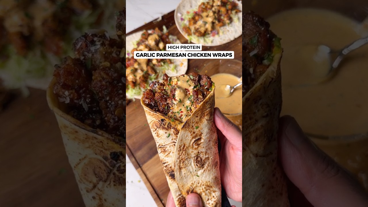 Crispy Garlic Parmesan Chicken Wraps