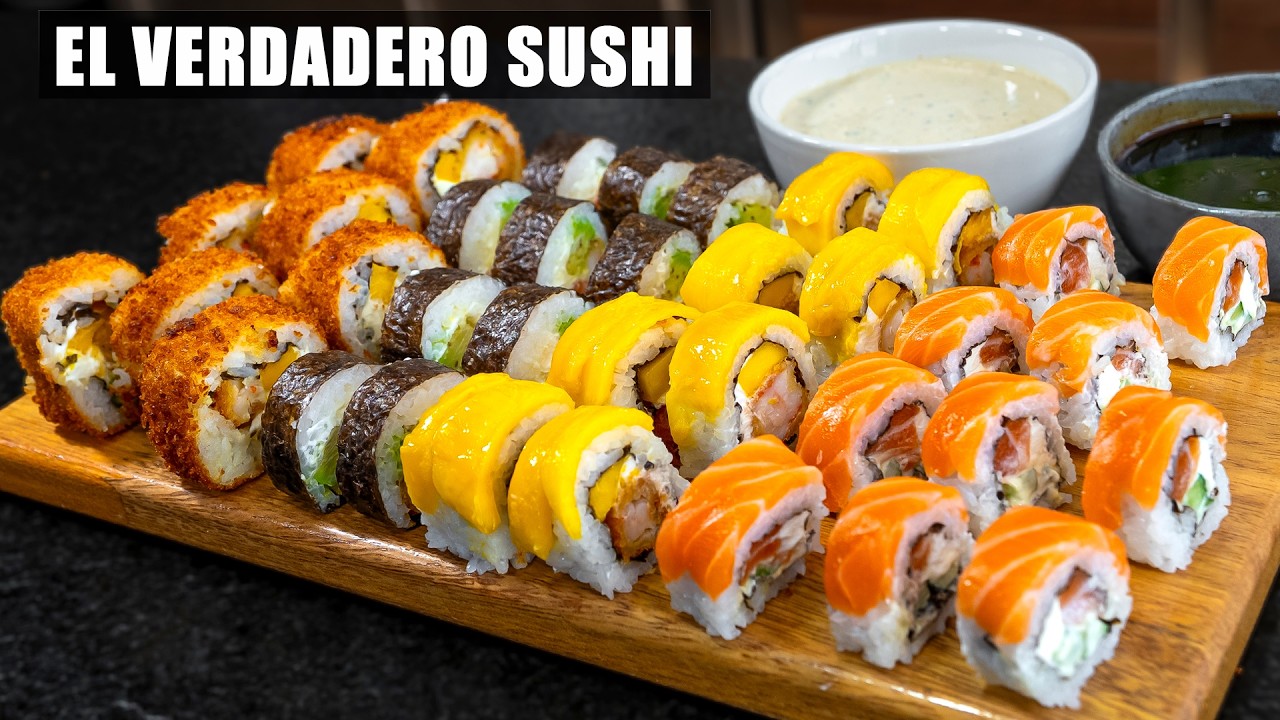 Homemade Sushi — Salmon Roll, Shrimp Tempura Roll & Fried Roll