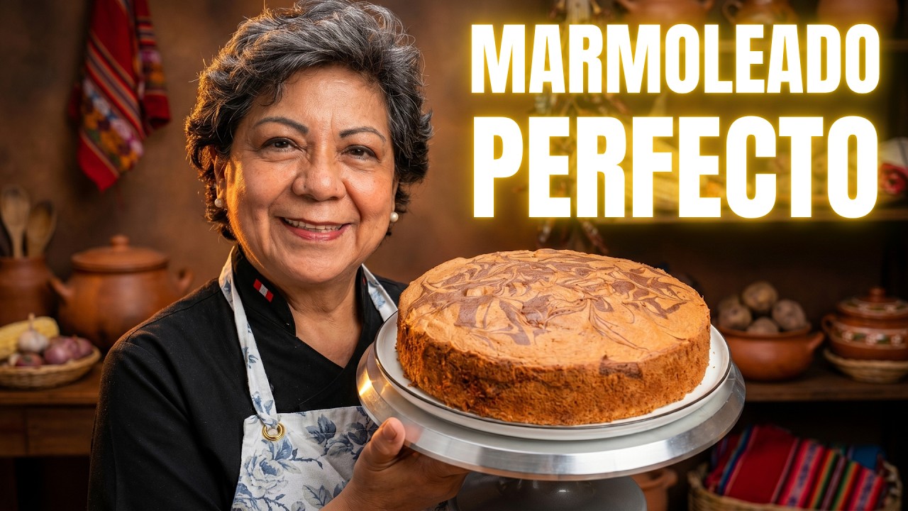 Orange Marbled Sponge Cake with Cocoa and Cinnamon (Keke Marmoleado)